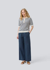 Modström Preloved Tellymd SS polo - Navy White stripe