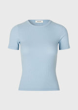 Soft basic t-shirt in light blue in soft cotton rib with stretch. Igormd short t-shirt has a tight fit with short sleeves.