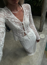 TildeMD ls lace top - Soft White