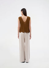 Crochet top without sleeves in a multicolored organic cotton. CaryMD top has detailed trimmings and a deep v-neckline in the back.