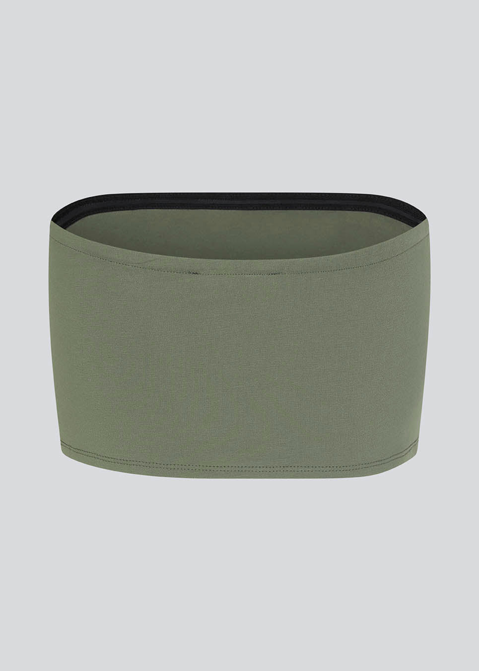 Fitted tube top in soft green in soft, rib-knitted cotton quality. DaeMD tube top has a sweetheart neckline with a silicone trim on the inside.