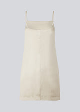 Short dress in satin with lining. DevanMD dress is designed for a slim fit, straight neckline with thin adjustable straps, and a skirt with a little volume.