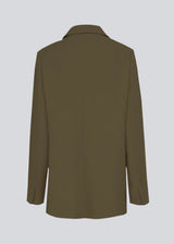 Gale blazer has a classic and elegant design, fulfilled by the beautiful revers collar and a long fit. The blazer is in a green color, and has button closure at the front and a chest pocket at the left side.