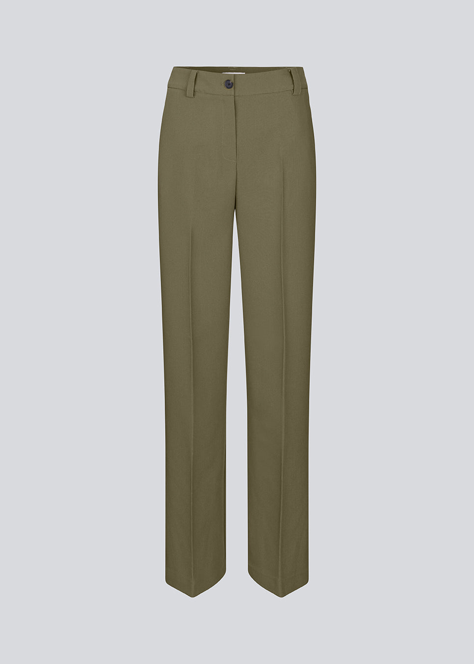 Gale pants in a dark green color with a classic design. The pants has straight, wide legs with pressfolds, which creates an elegant look.