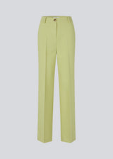 Gale pants in light green have a classic suit design. The pants have straight, wide legs with pressfolds, which create an elegant look. 