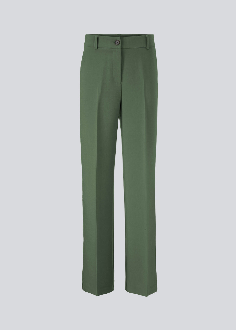 Gale pants in sea green have a classic design. The pants have straight, wide legs with press folds, which creates an elegant look. These pants have a spacious fit. We recommend sizing down.