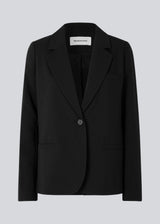 Classic single-breasted blazer in black in a woven quality with collar and notch lapels. GaleMD straight blazer has paspel front pockets and a single button closure. Lined.