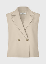 Loose vest with a collar in our classic gale material. Galemd vest is sleeveless and has a front button closure