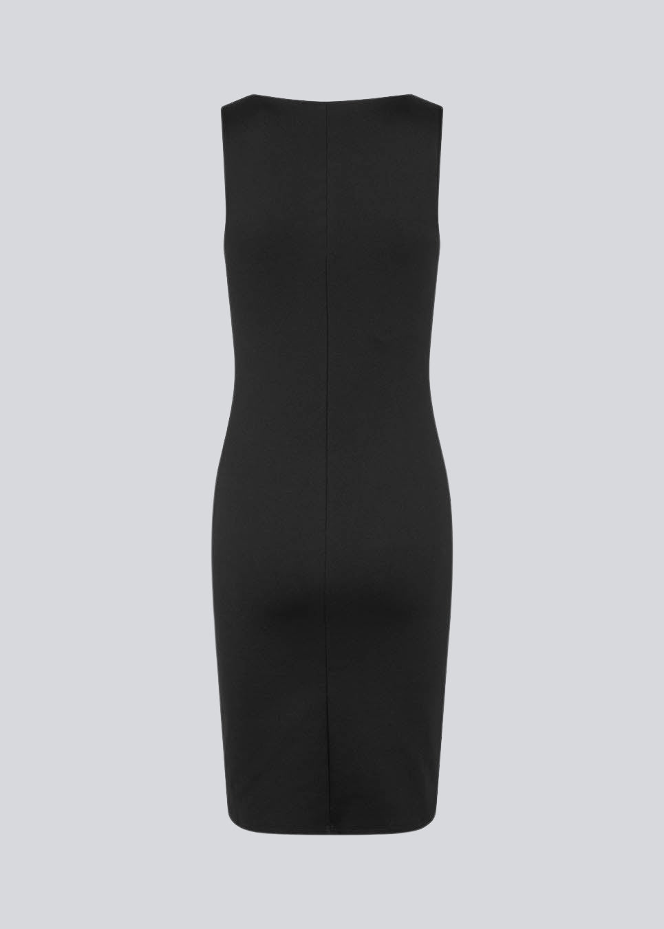 Figure-hugging dress in black with a high boat neck. HakanMD dress is sleeveless, and a midi length cutting at the knees.<br>