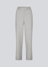 High-waisted pants in a woven quality with zip fly with hidden hook and bar closure. HeartMD pants has slanted side pockets and faux welt pockets in the back. Straight legs. The model is 175 cm and wears a size S/36.