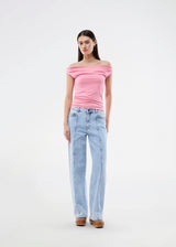 Off-shoulder top in a stretchy material. HimaMD off-shoulder top is fitted and slightly cropped.