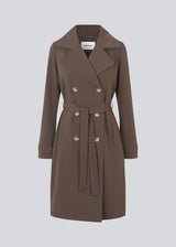 Beautiful jacket with a classic look and wide revers, belted waist and button closure. Hiro jacket is the perfect transition jacket.