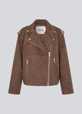 Our most wanted leather jacket Hullamd Jacket is finally here in suede. Exclusive biker jacket in 100% goatskin. The Hullamd suede jacket has classic details such as shoulder straps and silver zippers. A stylish statement piece that elevates any wardrobe season after season.