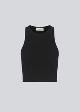Basic top cut from a soft ribbed jersey fabric. IgorMD crop top in the color Black is styles with a slim fit and cropped fit with racer-shaped back. Perfect for a sporty look. The model is 173 cm and wears a size S/36