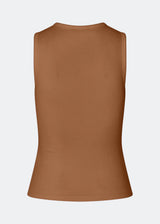 Sleeveless top in ribbed cotton jersey. Igormd tank top has a tight fit and a round neckline.
