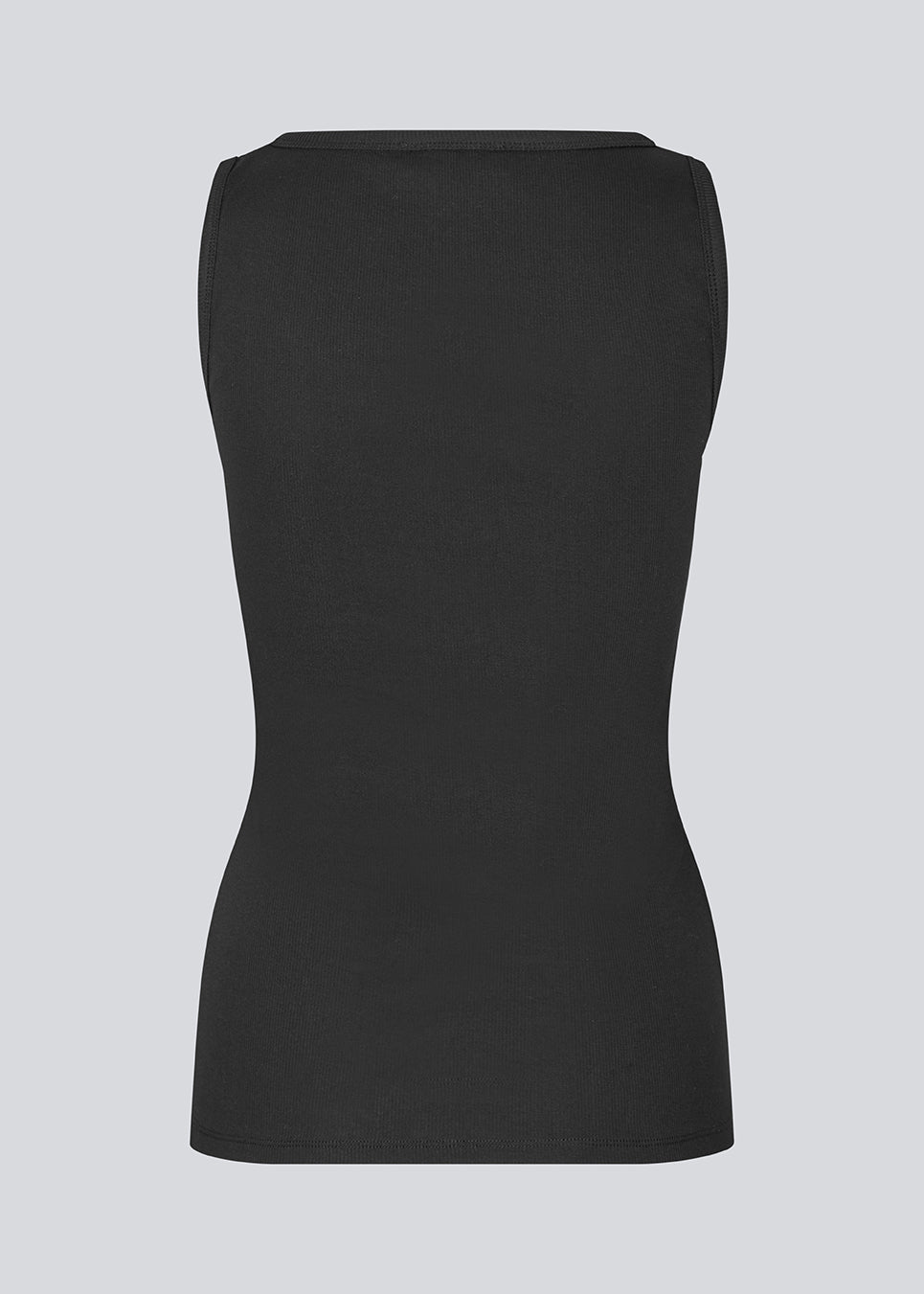 Sleeveless top in black in ribbed cotton jersey. Igormd tank top has a thight fit and a round neckline. fit with long sleeves.