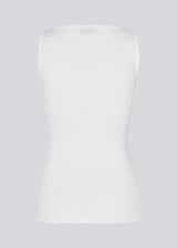 Sleeveless white top in ribbed cotton jersey. Igormd tank top has a thight fit and a round neckline. fit with long sleeves.