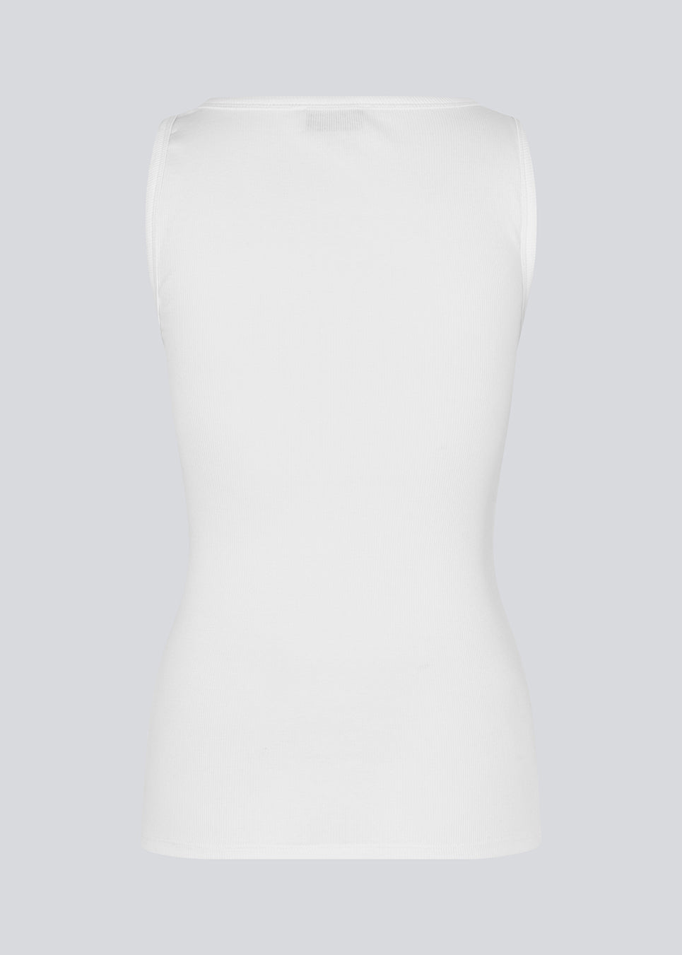 Sleeveless white top in ribbed cotton jersey. Igormd tank top has a thight fit and a round neckline. fit with long sleeves.