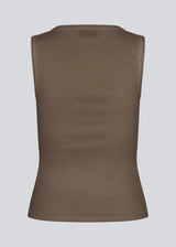 Sleeveless top in ribbed cotton jersey. Igormd tank top has a tight fit and a round neckline. fit with long sleeves.