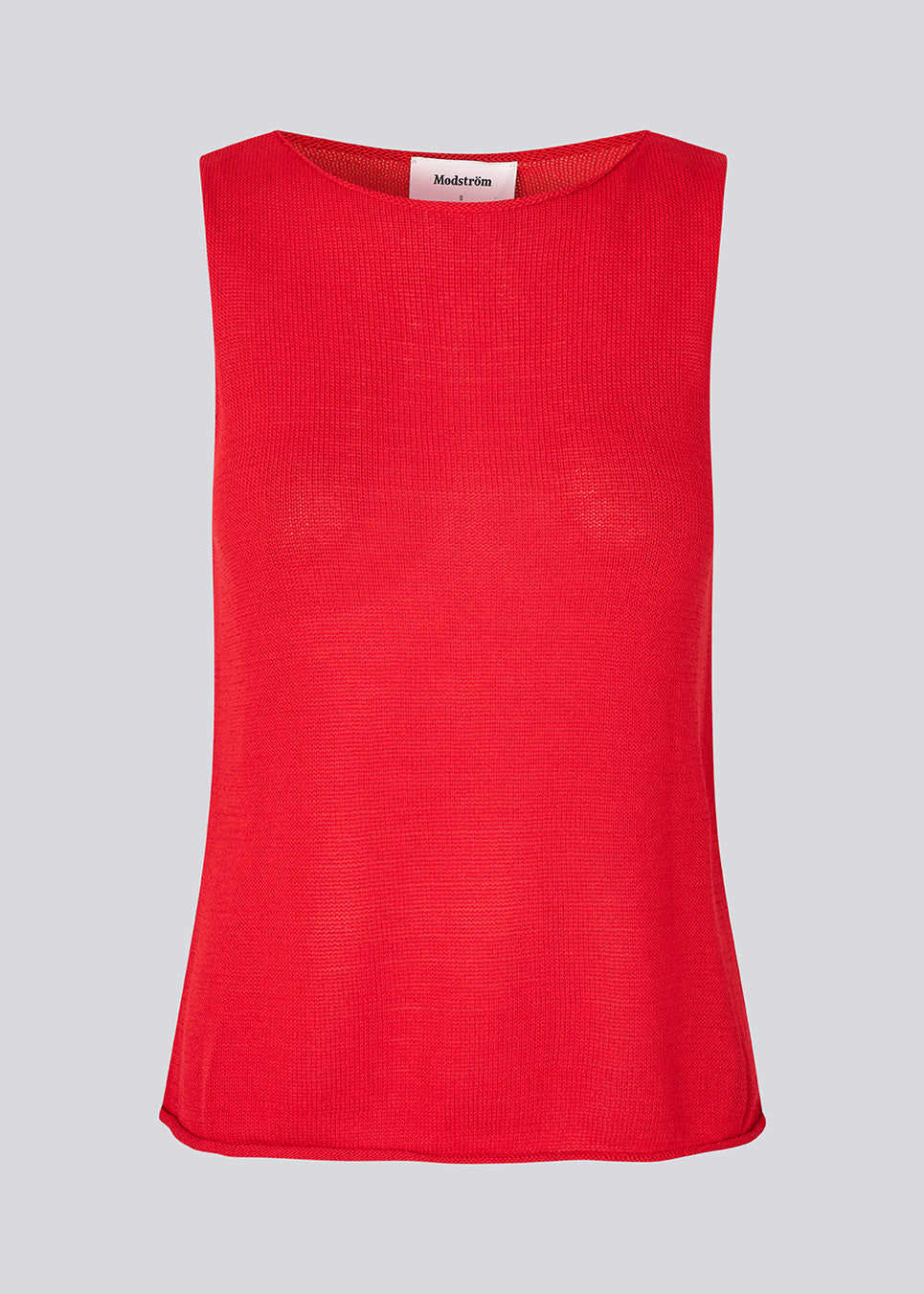 Sleeveless top in knit. IvonneMD top has a loose fit and a wide neck line.