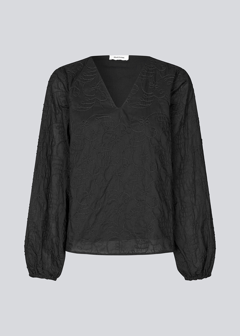 Top with long loose sleeves in embroidered cotton. KaidenMD top has a loose fit and a v-neck.