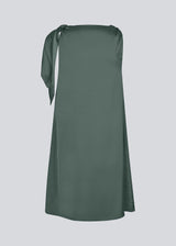 Midi satin dress with waterfall detail at the neck. KatjaMD dress has a tie detail at the shoulder and a relaxed fit.