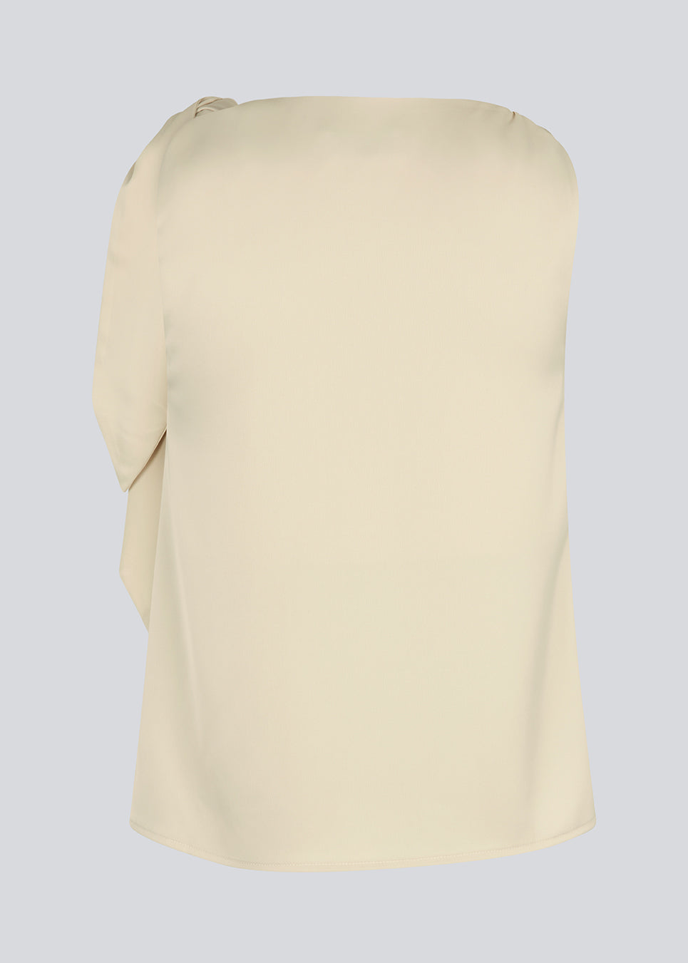 Satin top with waterfall detail at the neck. Katja MD top has a tie detail at the shoulder and a relaxed fit.