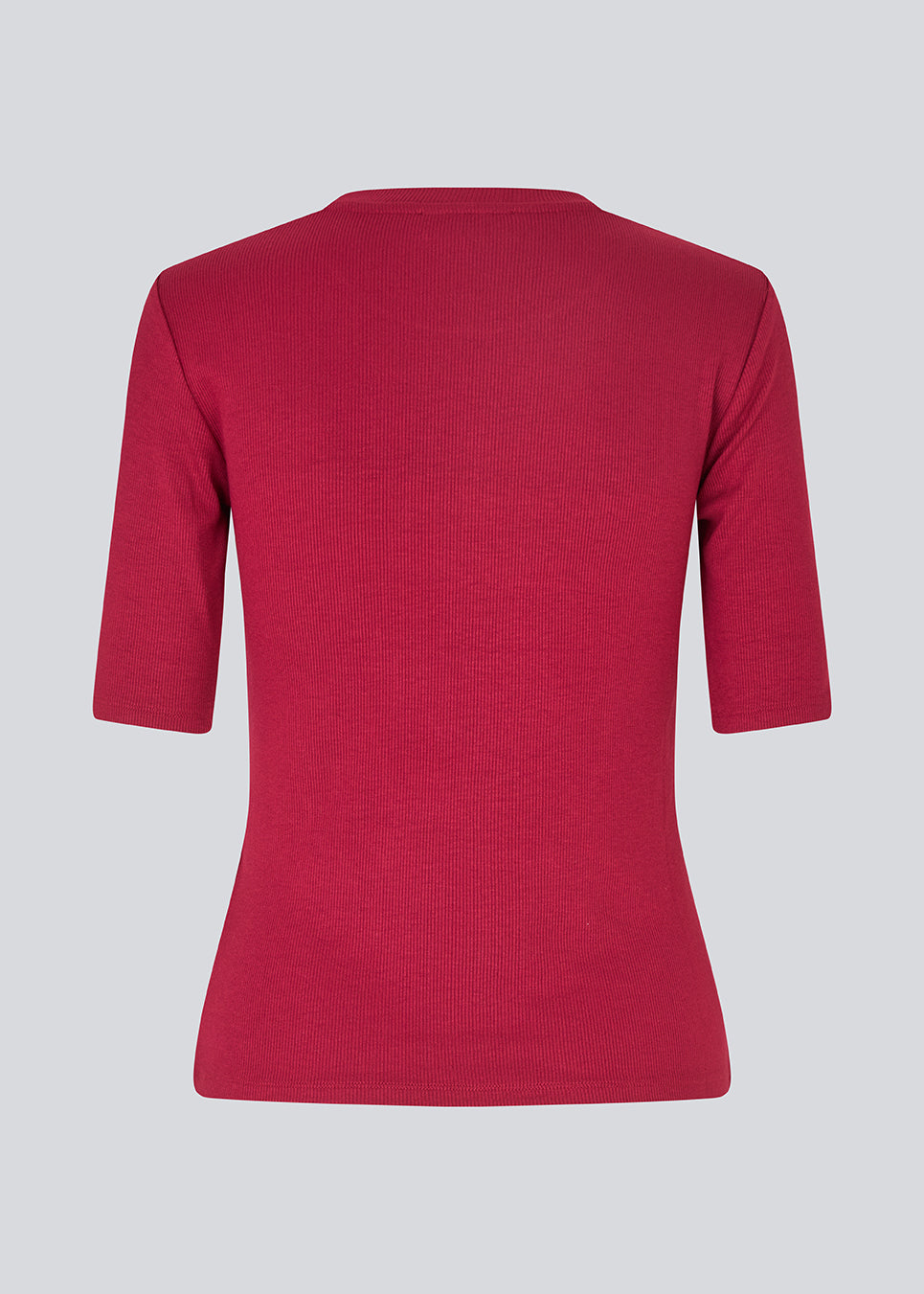 Short-sleeved t-shirt in a rib material. KrownMD o-neck t-shirt has a tight fit and a round neck. The model is 175 cm and wears a size s/36.