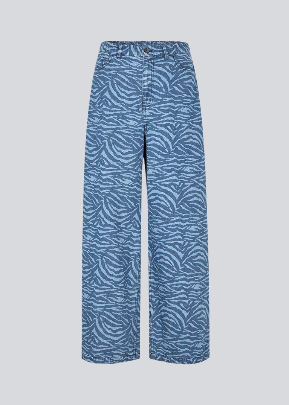 Jeans with wide legs in a cottondenim. MaseMD print pants has a high waist, front and back pockets and an elastic in the waist.