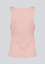 Fitted rosa top in satin. MylaMD top is sleeveless and has gatherings in the side and an invisible zipper.