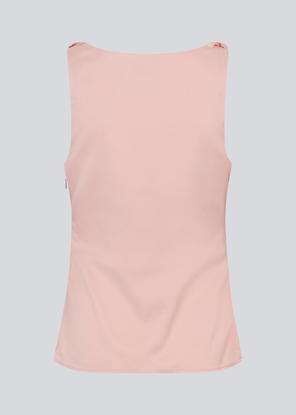 Fitted rosa top in satin. MylaMD top is sleeveless and has gatherings in the side and an invisible zipper.