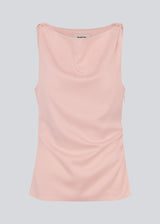 Fitted rosa top in satin. MylaMD top is sleeveless and has gatherings in the side and an invisible zipper.