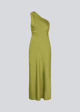 Maxi one-shoulder dress in satin. NarcissaMD dress has an open back detail and an invisible zipper in the side.