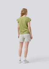 Short-sleeved t-shirt in green made of 100% organic cotton. NeomaMD t-shirt has a v-neck and a loose fit.