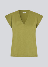 Short-sleeved t-shirt in green made of 100% organic cotton. NeomaMD t-shirt has a v-neck and a loose fit.