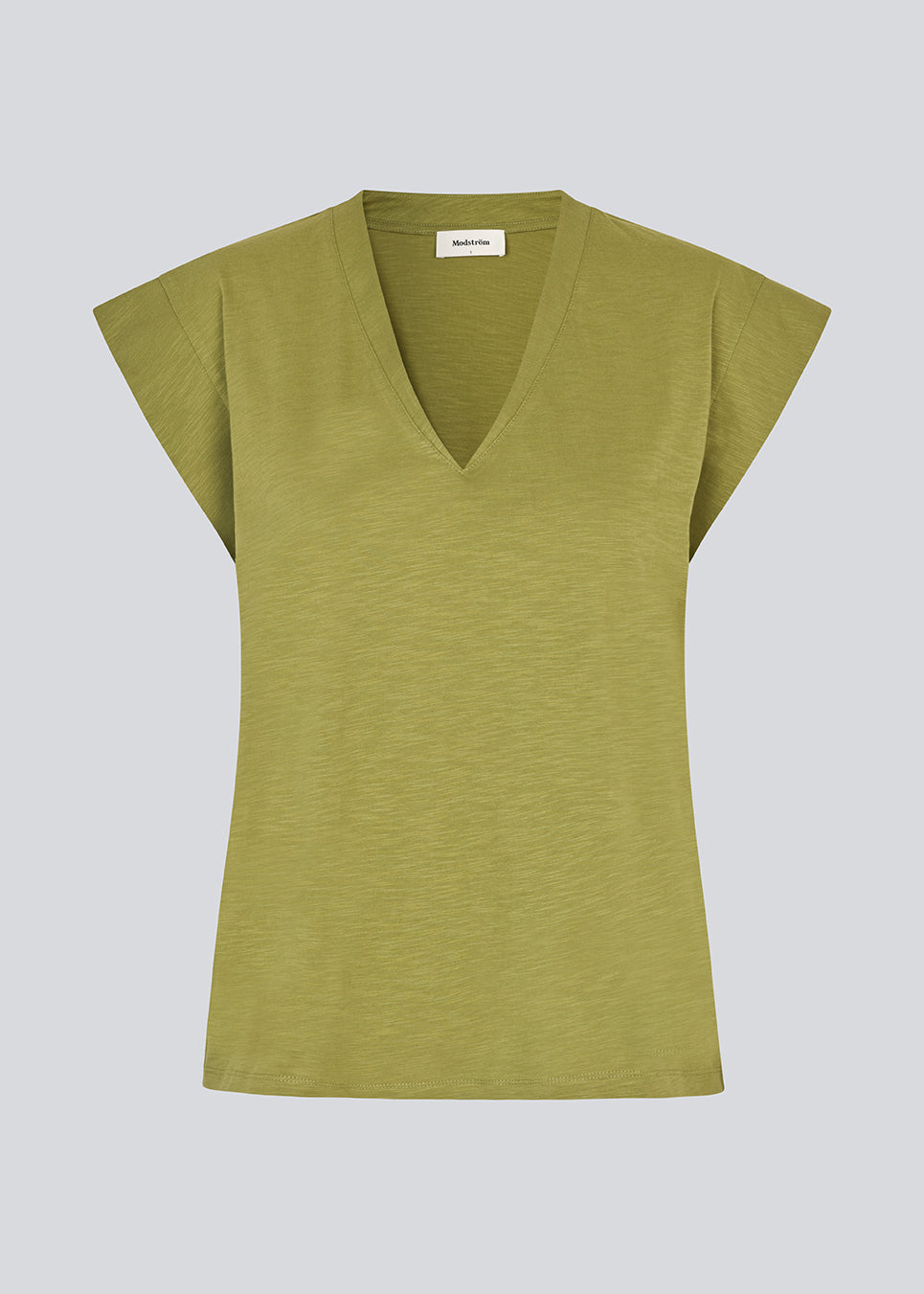 Short-sleeved t-shirt in green made of 100% organic cotton. NeomaMD t-shirt has a v-neck and a loose fit.