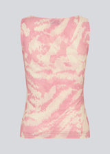 Sleeveless top in an elastic material. NimramD top has a round neck and gatherings in front.
