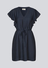 Short-sleeved dress with a tieband at the waist. NixonMD dress has a v-neck and a loose fit.