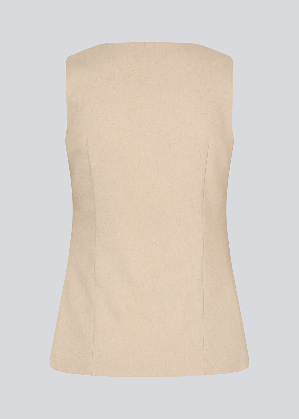 Fitted vest with a v-neck. NormaMD top has a button closure and two pockets in front.