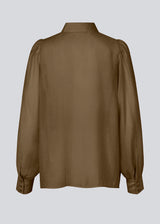 Classic shirt in the color Breen in a light and airy material. Oskar shirt has a relaxed fit with voluminous balloon sleeves finished with a wide cuff. The shirt is a bit sheer for an ultra-feminine expression.