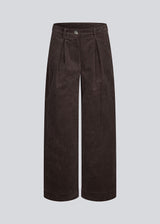 Suit trousers with pleats in corduroy. Pablomd wide pants has long wide legs with side pockets.