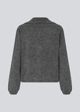 Grey soft knitted cardigan with a V-neck. Patrickmd cardigan has a loose fit and a collar. 