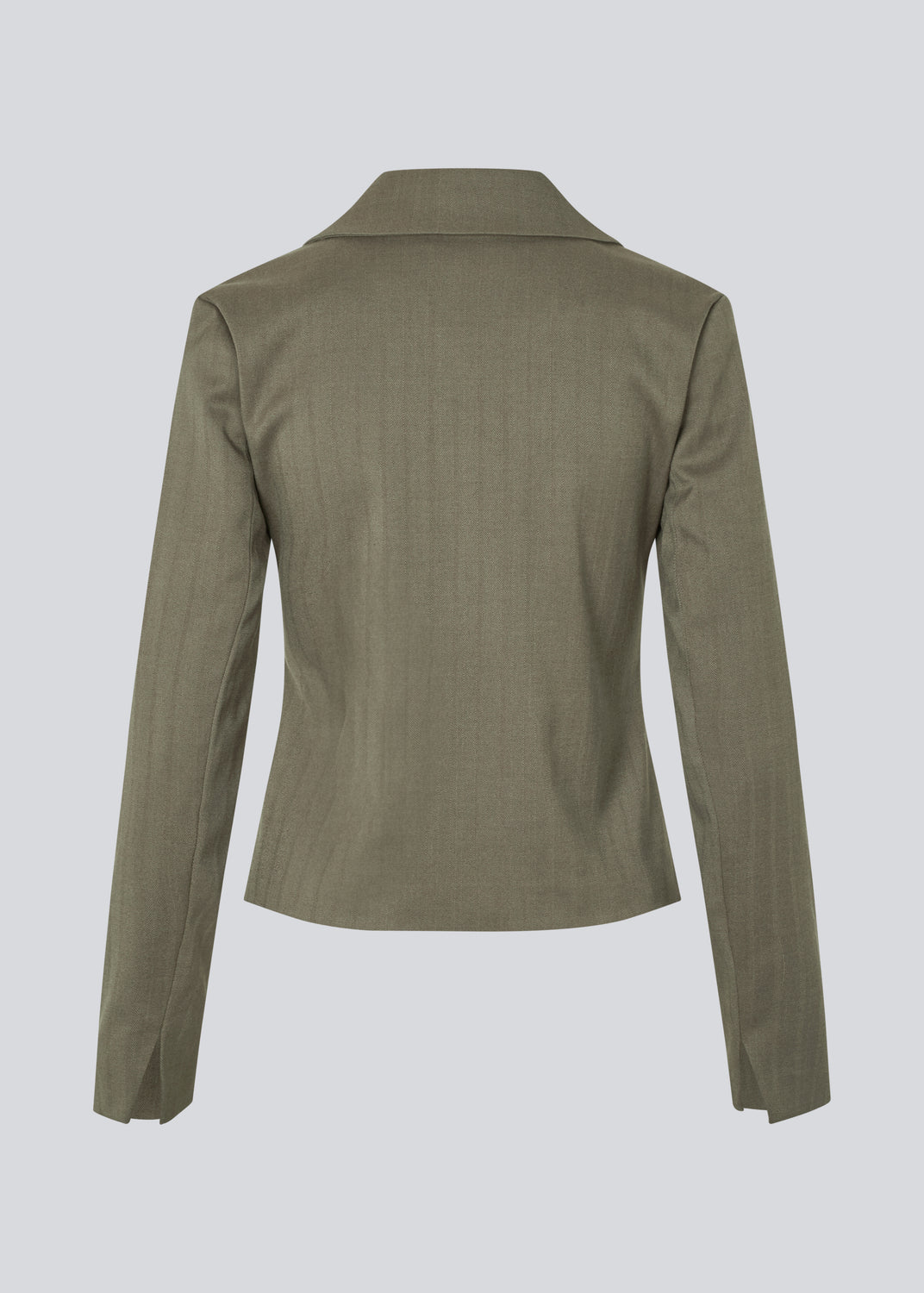 Fitted blazer with a zipper closure. Pedromd blazer has long sleeves, a V-neckline, and a shirt collar. The model is 175 cm and wears a size S/36.