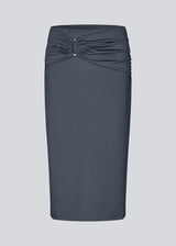 Midi skirt in recycled polyester. The Richardmd skirt is a fitted midi skirt with soft draping and a gold buckle detail at the front – effortlessly simple and feminine.