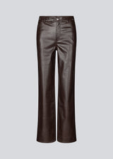 Faux leather trousers in dark brown with crocodile print. Sixstenmd pants have straight legs, pockets, belt loops and hidden zipper. A cool pair of trousers that will give your outfit plenty of edge.