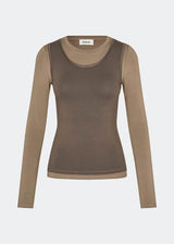 Thaliamd LS t-shirt - Spring Dust/Chocolate Chip