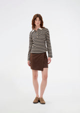 Trinnymd polo - Beige black stripe