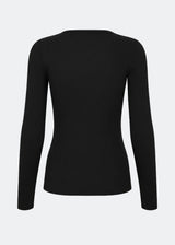 Basic black t-shirt in soft cotton rib with stretch. Igormd short t-shirt has a tight fit with short sleeves. 