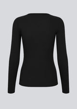 Basic black t-shirt in soft cotton rib with stretch. Igormd short t-shirt has a tight fit with short sleeves. 