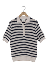Modström Preloved Tellymd SS polo - Navy White stripe